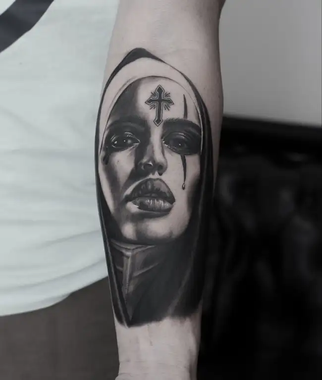 Crying Nun Tattoo