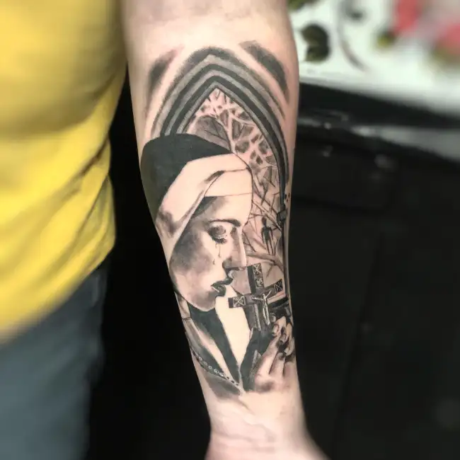 Crying Nun Tattoo