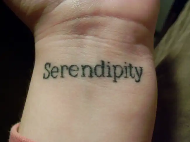 What is the hidden significance behind the serendipity tattoo?