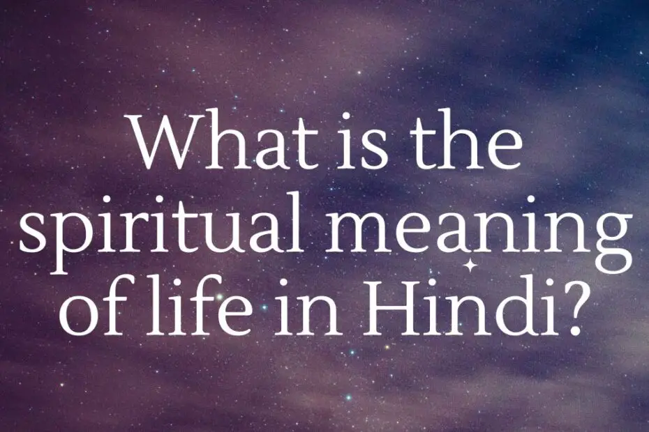 What is the spiritual meaning of life in Hindi?