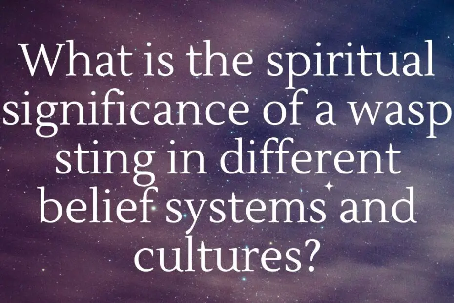 What is the spiritual significance of a wasp sting in different belief systems and cultures