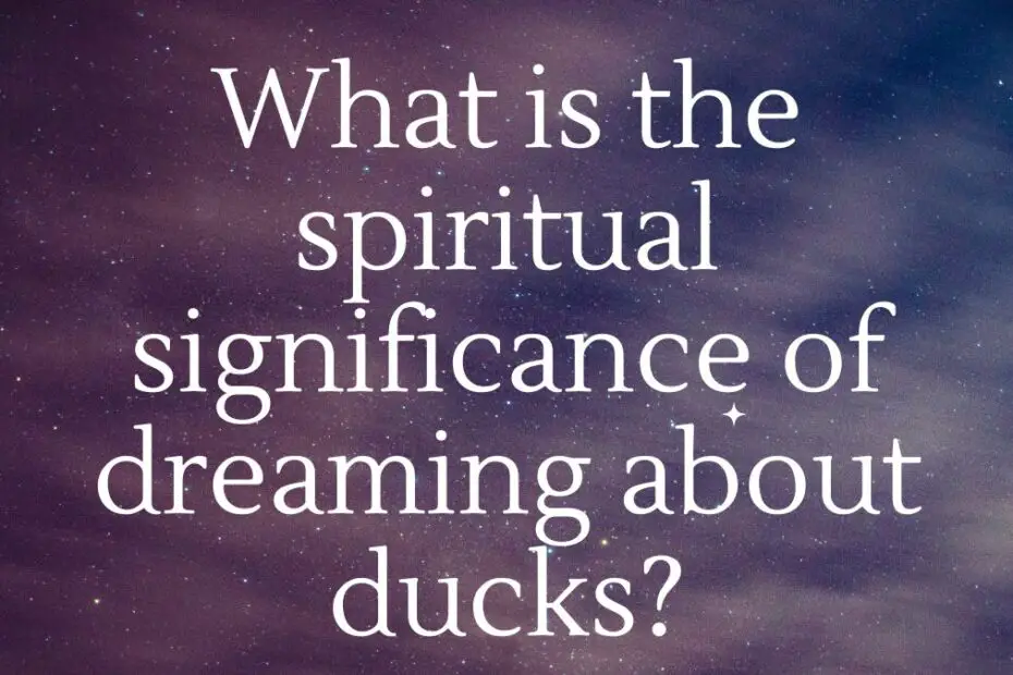 What is the spiritual significance of dreaming about ducks?