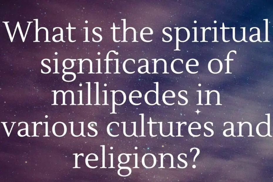 What is the spiritual significance of millipedes in various cultures and religions?