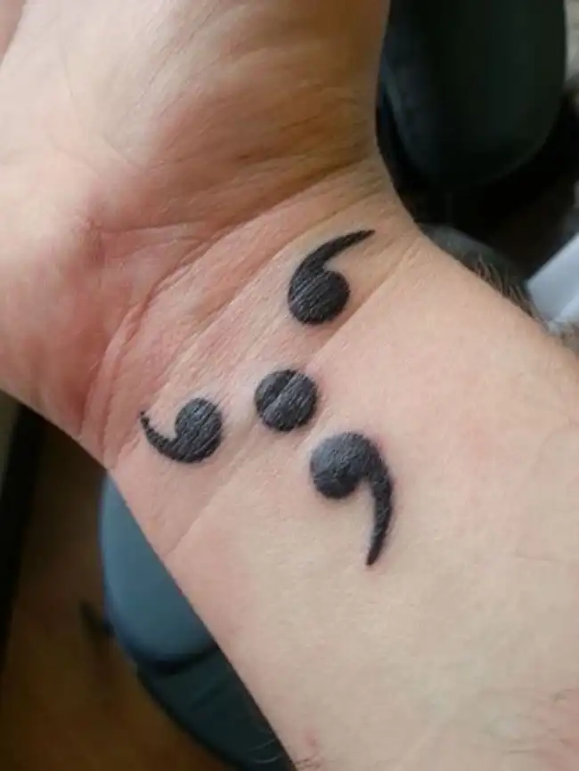 semicolon trinity tattoo