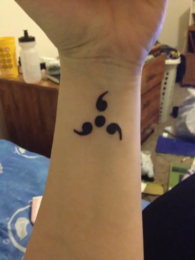 semicolon trinity tattoo