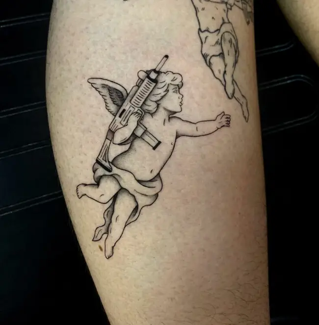 Angel with a Gun Tattoo 